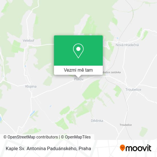 Kaple Sv. Antonína Paduánského mapa