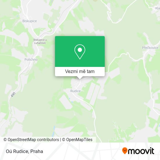 Oú Rudice mapa