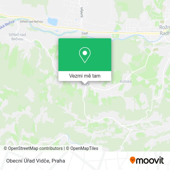 Obecní Úřad Vidče mapa