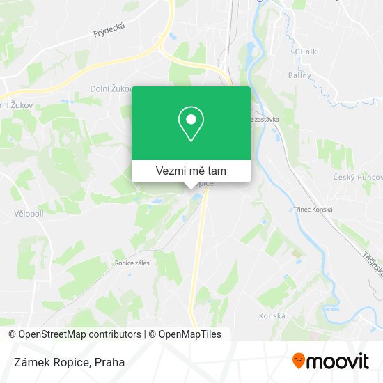Zámek Ropice mapa