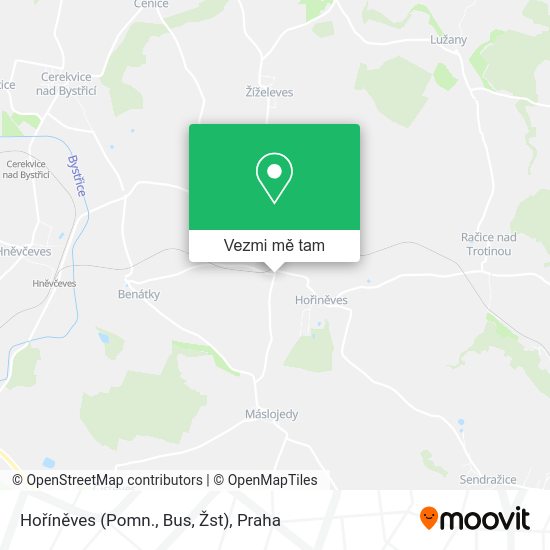 Hoříněves (Pomn., Bus, Žst) mapa