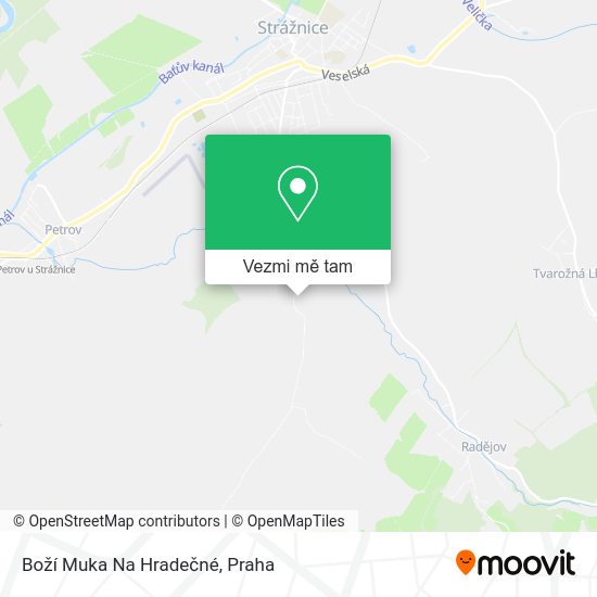 Boží Muka Na Hradečné mapa