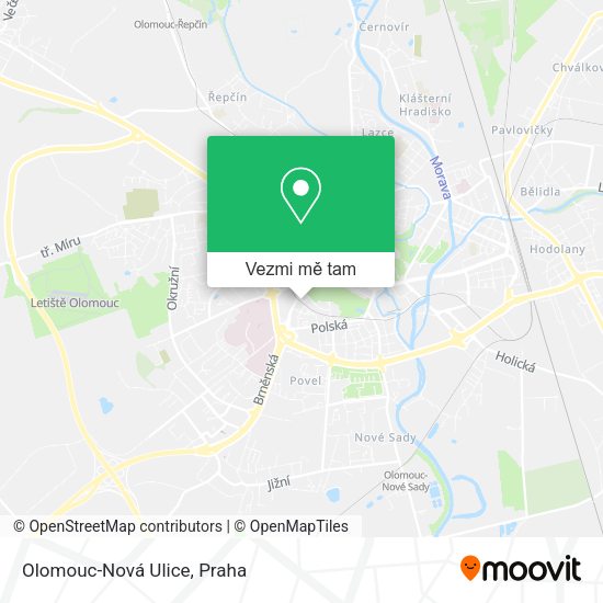 Olomouc-Nová Ulice mapa