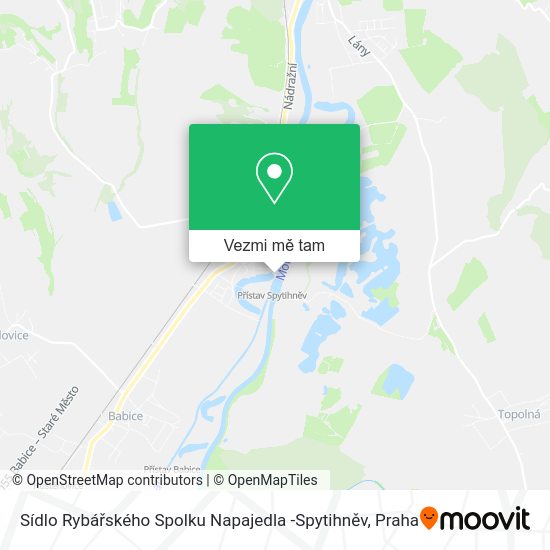 Sídlo Rybářského Spolku Napajedla -Spytihněv mapa