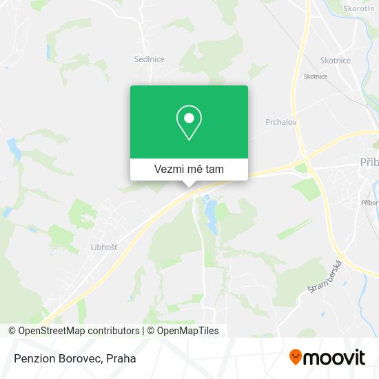 Penzion Borovec mapa
