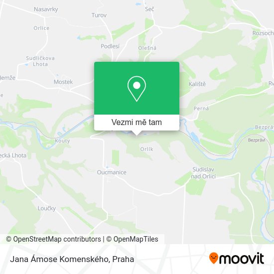 Jana Ámose Komenského mapa