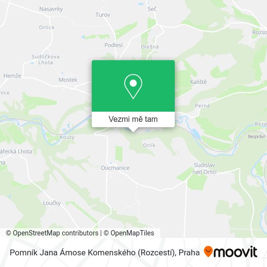 Pomník Jana Ámose Komenského (Rozcestí) mapa