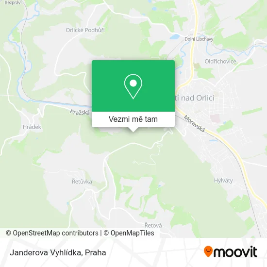Janderova Vyhlídka mapa