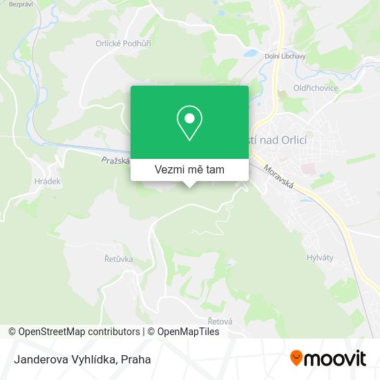 Janderova Vyhlídka mapa