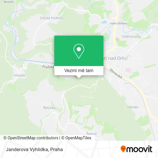Janderova Vyhlídka mapa