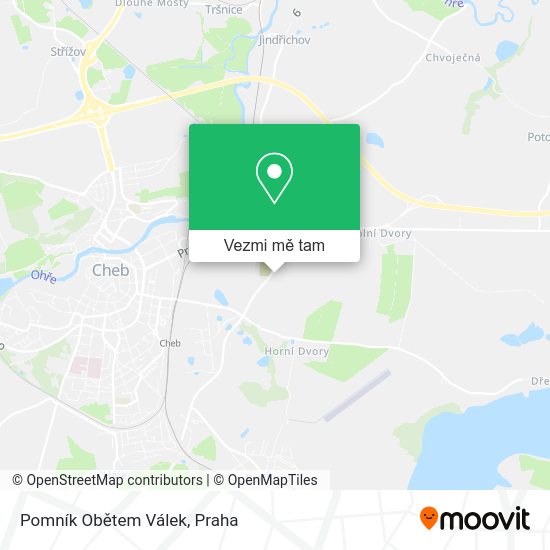 Pomník Obětem Válek mapa