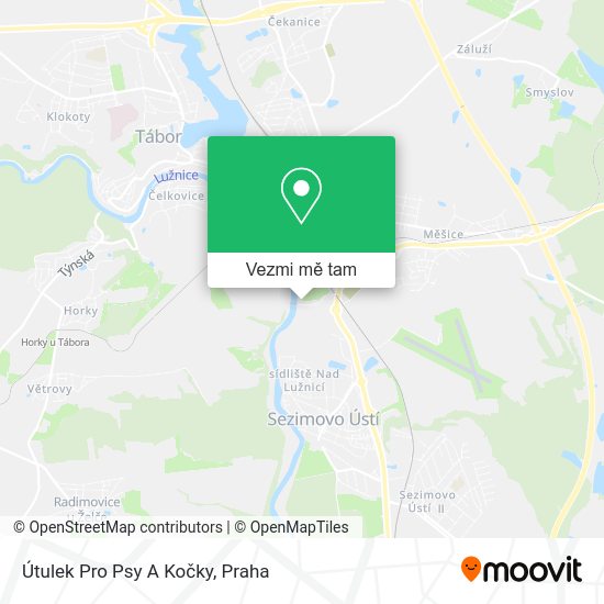 Útulek Pro Psy A Kočky mapa