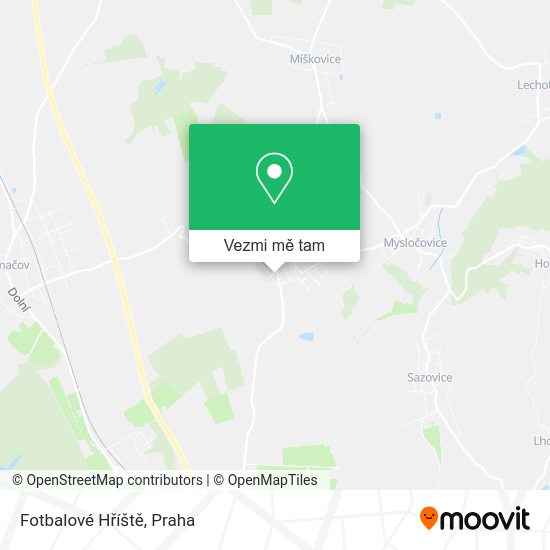 Fotbalové Hříště mapa
