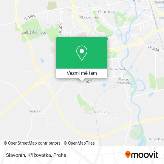 Slavonín, Křižovatka mapa