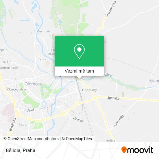 Bělidla mapa