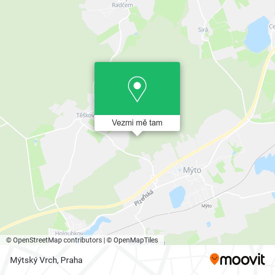 Mýtský Vrch mapa