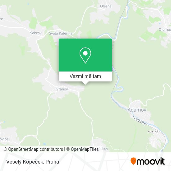 Veselý Kopeček mapa