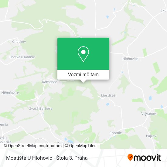 Mostiště U Hlohovic - Štola 3 mapa