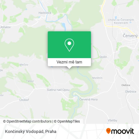 Končinský Vodopád mapa