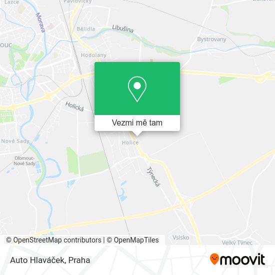 Auto Hlaváček mapa