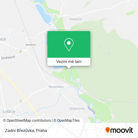 Zadní Březůvka mapa