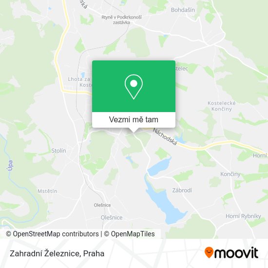 Zahradní Železnice mapa