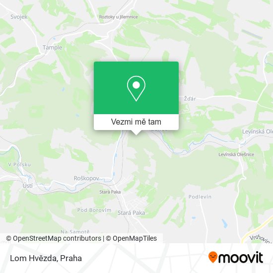 Lom Hvězda mapa