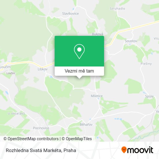 Rozhledna Svatá Markéta mapa