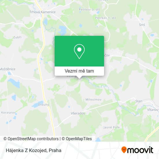 Hájenka Z Kozojed mapa