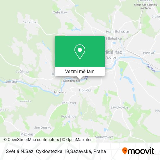 Světlá N.Sáz. Cyklostezka 19,Sazavská mapa