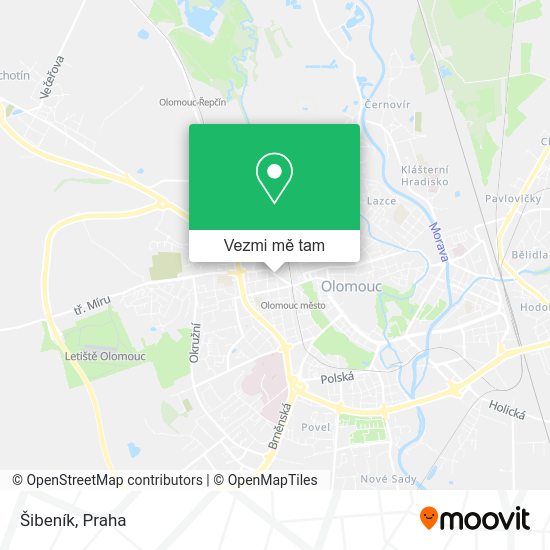 Šibeník mapa