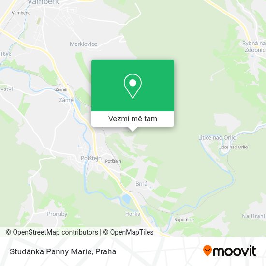 Studánka Panny Marie mapa