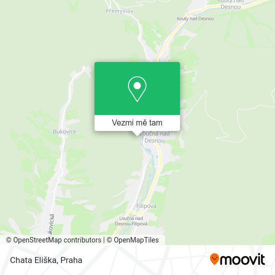 Chata Eliška mapa