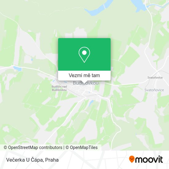 Večerka U Čápa mapa
