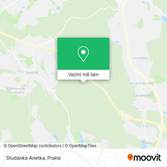 Studánka Anetka mapa