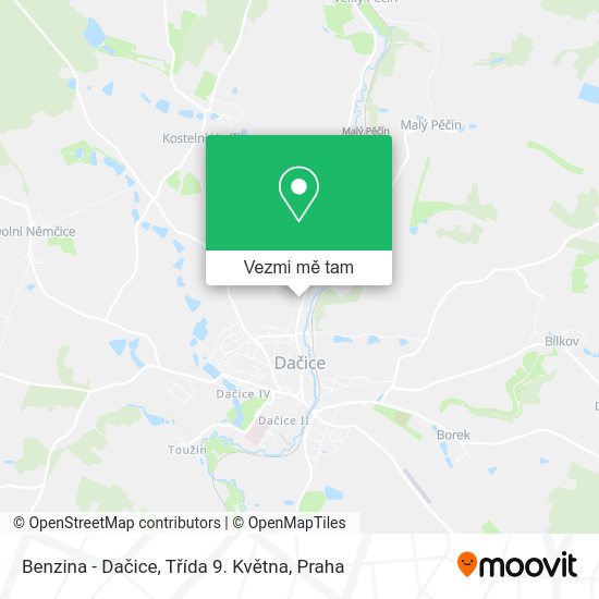 Benzina - Dačice, Třída 9. Května mapa