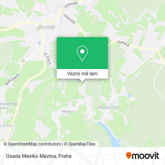 Osada Mexiko Mezina mapa
