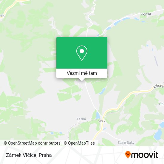 Zámek Vlčice mapa