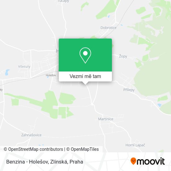 Benzina - Holešov, Zlínská mapa