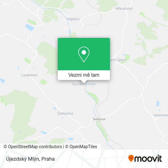 Újezdský Mlýn mapa