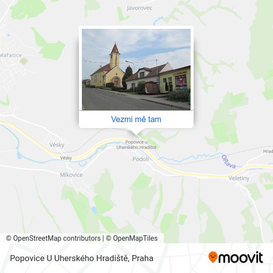 Popovice U Uherského Hradiště mapa