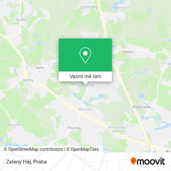 Zelený Háj mapa