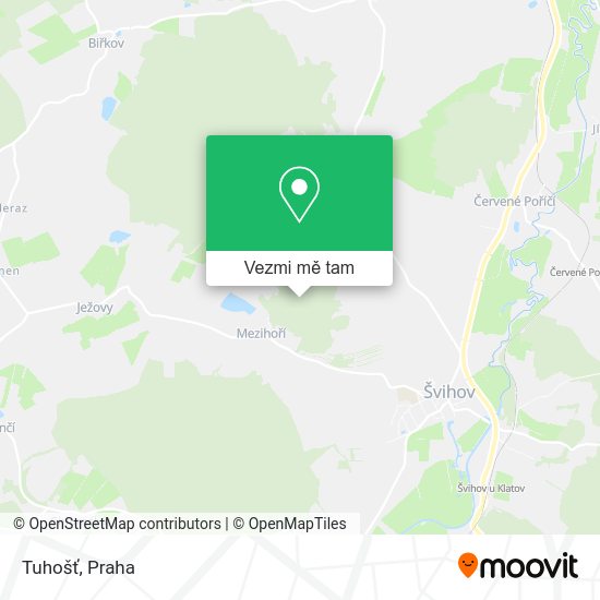 Tuhošť mapa