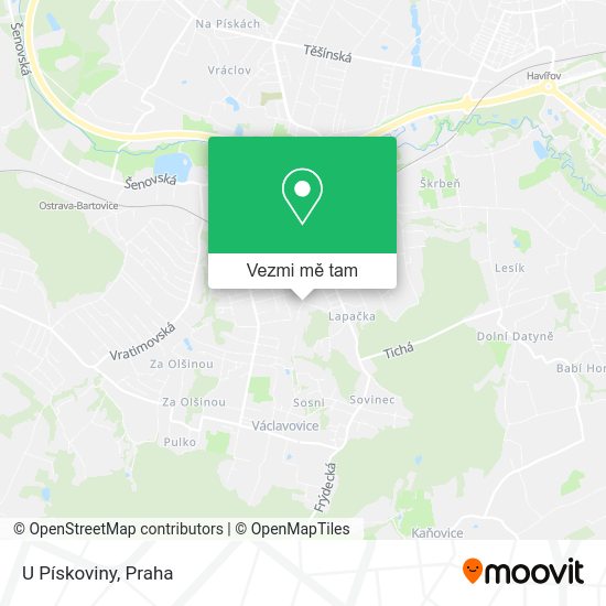 U Pískoviny mapa