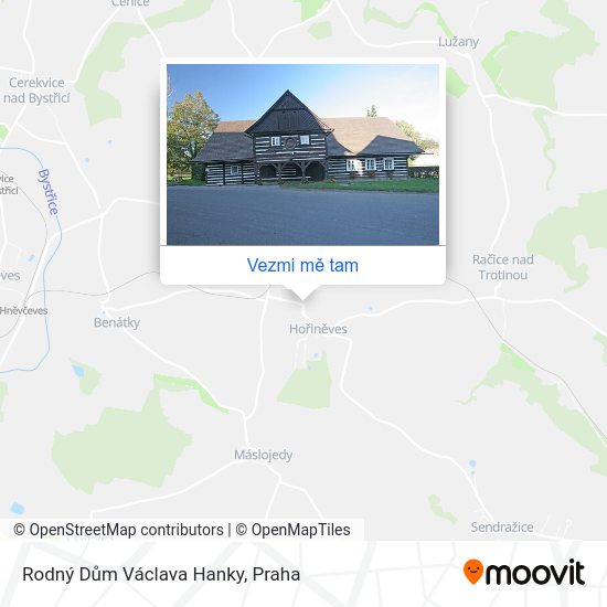 Rodný Dům Václava Hanky mapa