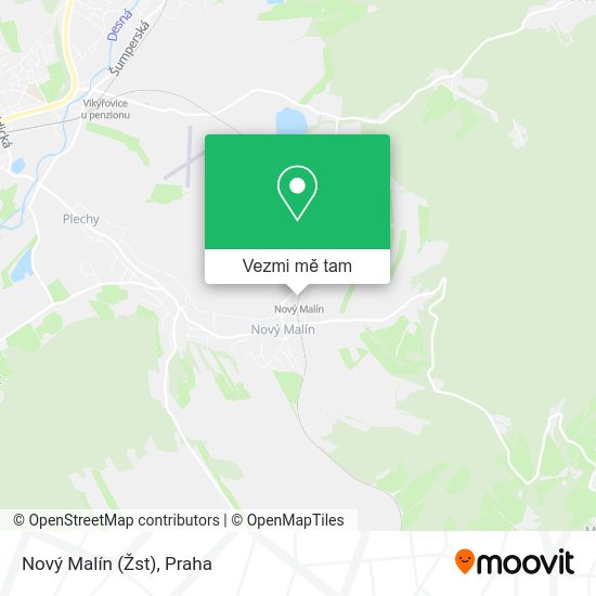 Nový Malín (Žst) mapa