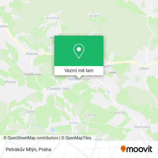 Petrákův Mlýn mapa
