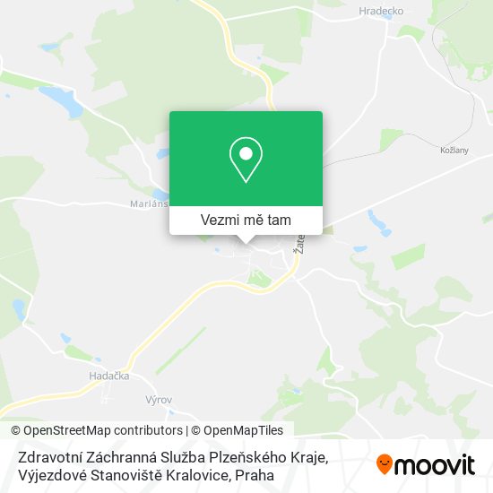 Zdravotní Záchranná Služba Plzeňského Kraje, Výjezdové Stanoviště Kralovice mapa
