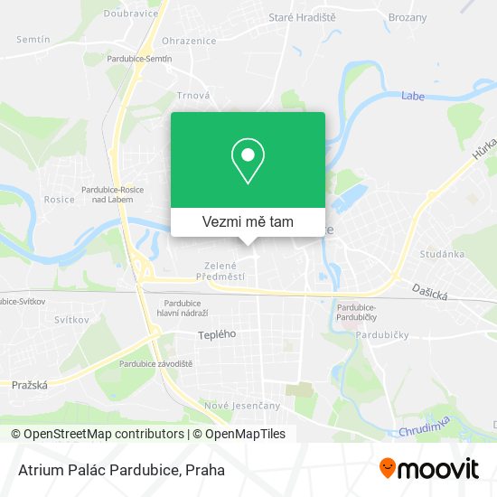 Atrium Palác Pardubice mapa