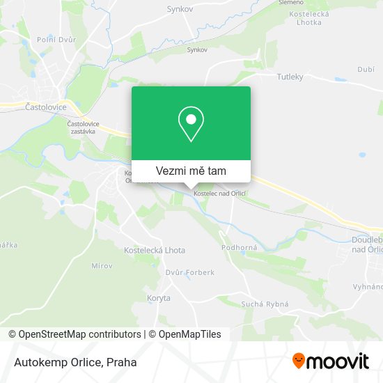 Autokemp Orlice mapa